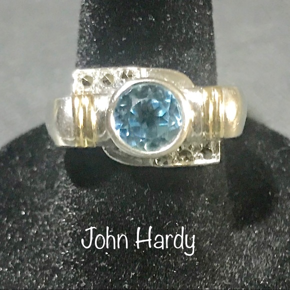 John Hardy Jewelry - JOHN HARDY BLUE TOPAZ 14K GOLD & 925 STERLING RING